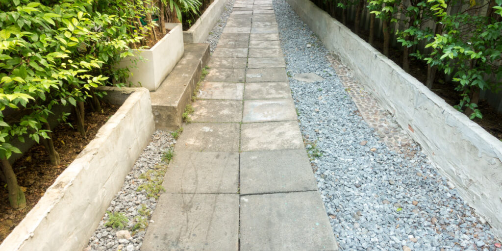 Stone and gravel pathway